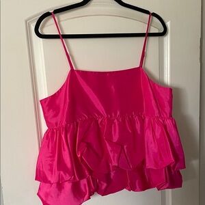 a new day Bright Pink Ruffle Camisole